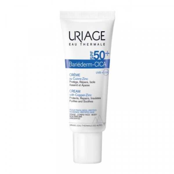 Восстанавливающий крем Uriage Барьедерм ЦИКА с Cu-Zn SPF 50+, 40 мл